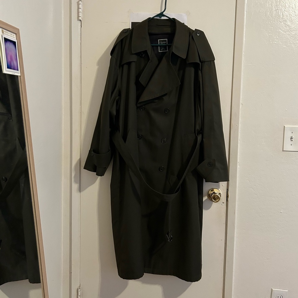 Vintage Christian Dior Monsieur green trench coat